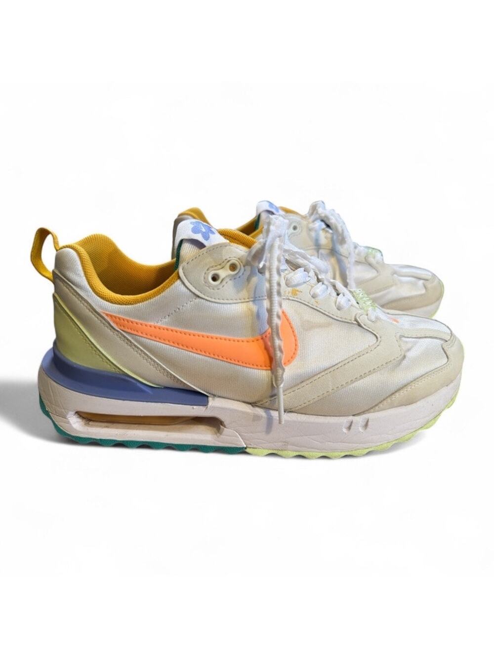 Nike Air Max Dawn DX3717-100 Sneakers Trainers 9 White Neon Fun Athletic Workout